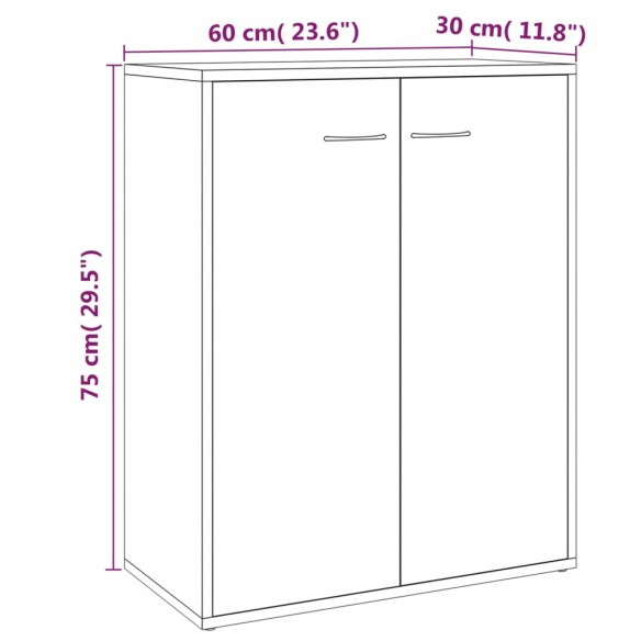 Buffet Sonoma gris 60x30x75 cm Bois d'ingénierie