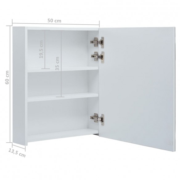 Armoire de salle de bain à miroir LED 50x13,5x60 cm