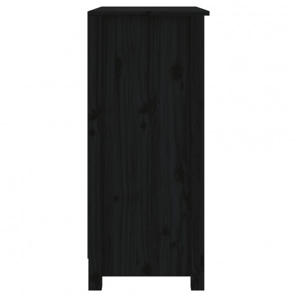 Buffet Noir 70x35x80 cm Bois massif de pin