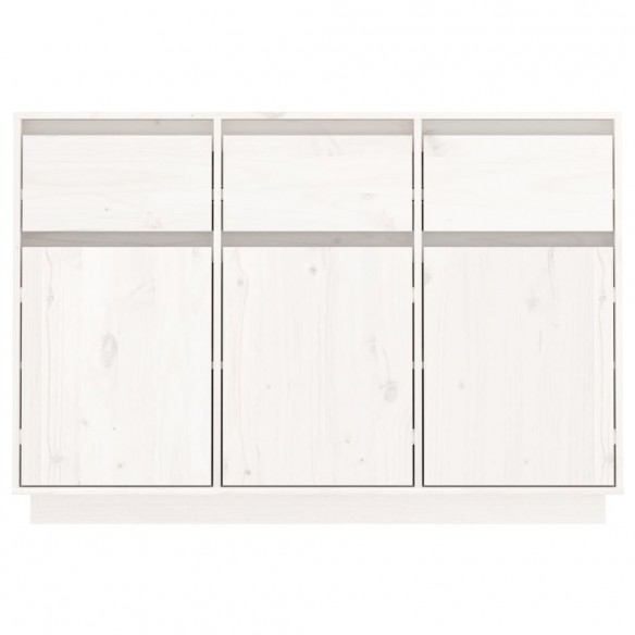 Buffet blanc 110x34x75 cm bois massif de pin