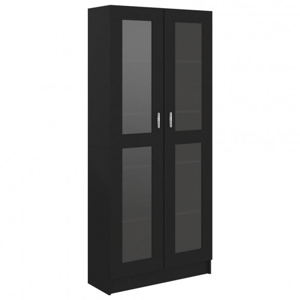 Armoire à vitrine Noir 82,5x30,5x185,5 cm Aggloméré