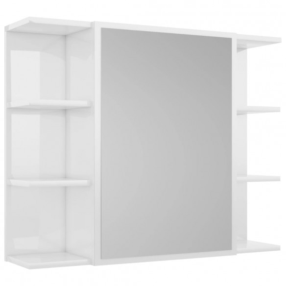 Armoire à miroir de bain Blanc brillant 80x20,5x64 cm Aggloméré