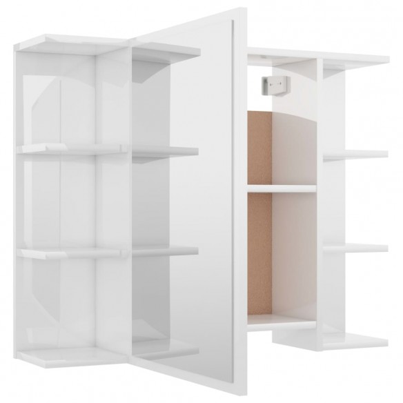 Armoire à miroir de bain Blanc brillant 80x20,5x64 cm Aggloméré