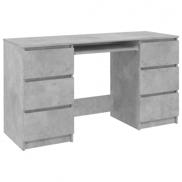 Bureau Gris béton 140x50x77 cm Aggloméré