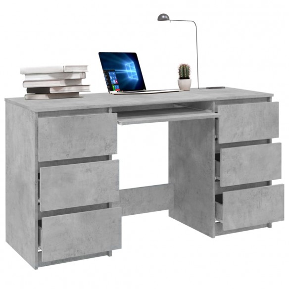 Bureau Gris béton 140x50x77 cm Aggloméré