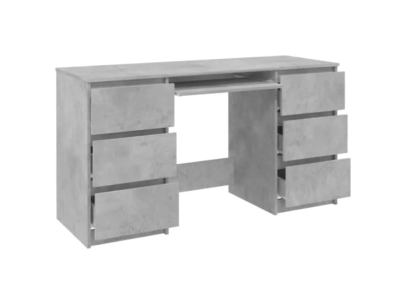 Bureau Gris béton 140x50x77 cm Aggloméré