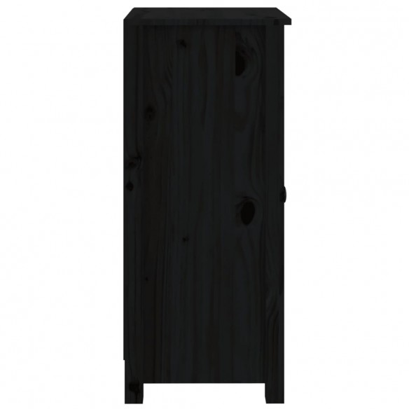 Buffet Noir 40x35x80 cm Bois massif de pin