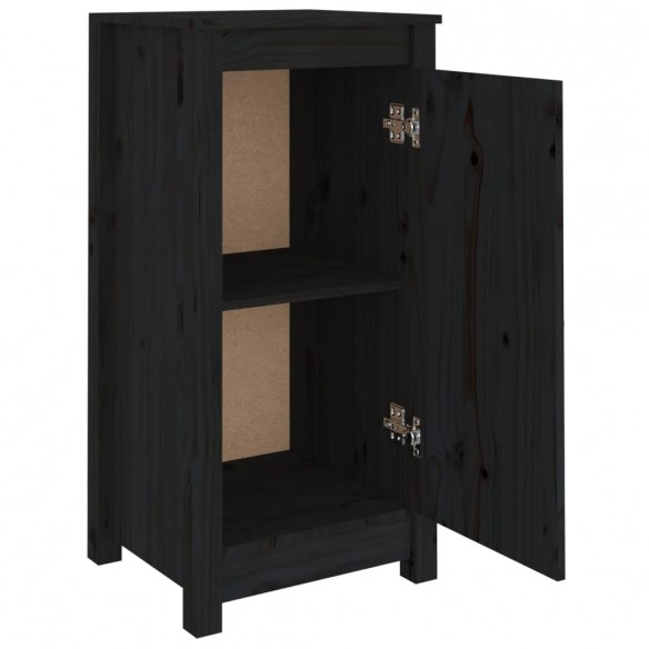 Buffet Noir 40x35x80 cm Bois massif de pin