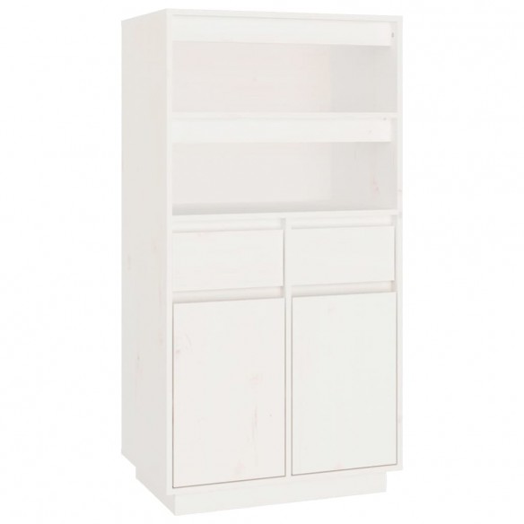 Buffet haut Blanc 60x40x116,5 cm Bois massif de pin