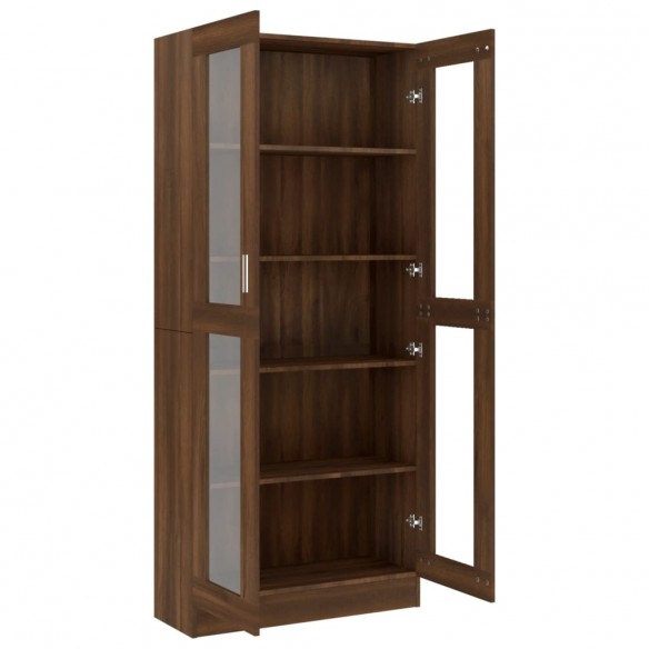 Armoire à vitrine Chêne marron 82,5x30,5x185,5cmBois ingénierie