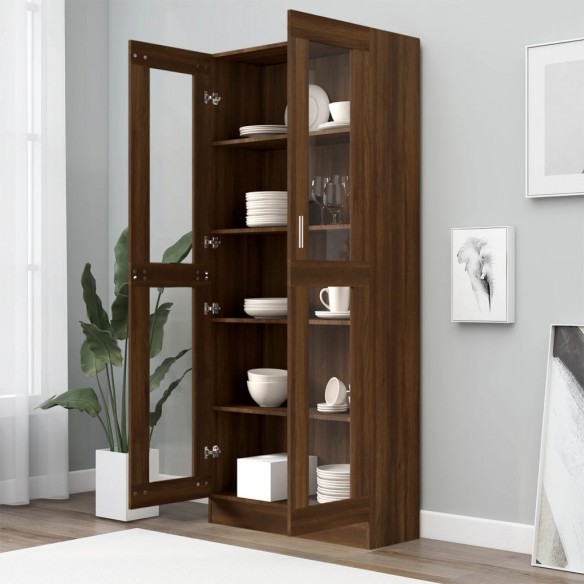 Armoire à vitrine Chêne marron 82,5x30,5x185,5cmBois ingénierie