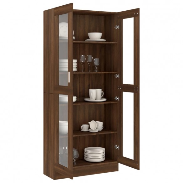 Armoire à vitrine Chêne marron 82,5x30,5x185,5cmBois ingénierie