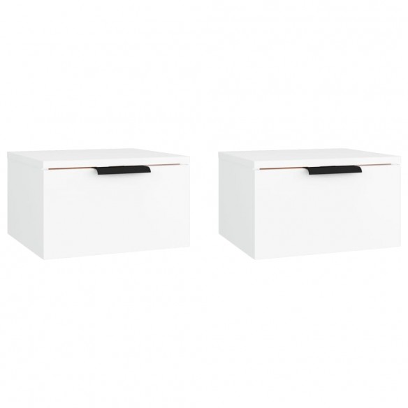 Tables de chevet murales 2 pcs Blanc 34x30x20 cm