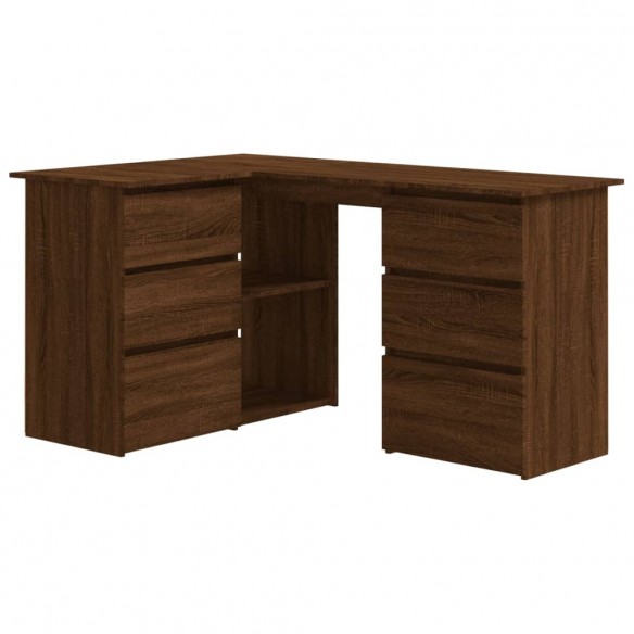 Bureau d'angle Chêne marron 145x100x76 cm Bois d'ingénierie