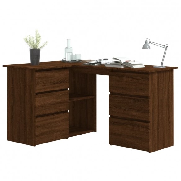 Bureau d'angle Chêne marron 145x100x76 cm Bois d'ingénierie