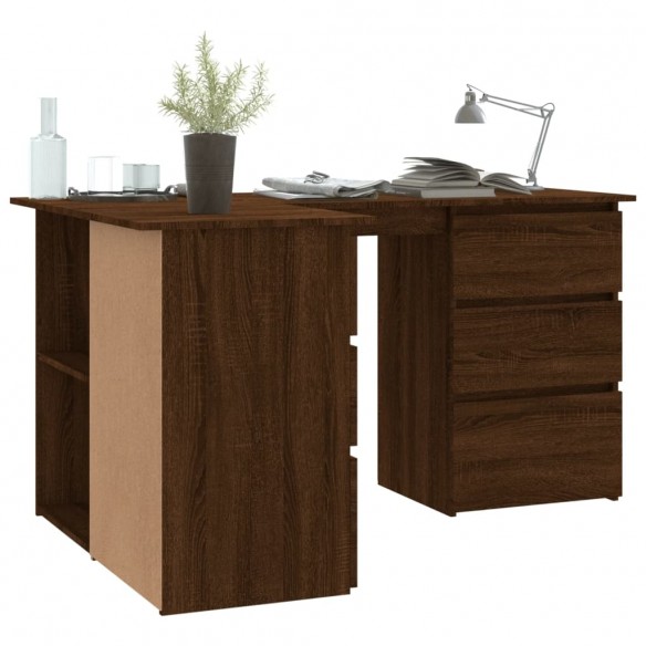 Bureau d'angle Chêne marron 145x100x76 cm Bois d'ingénierie