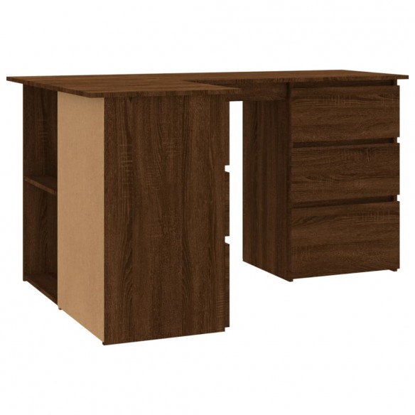 Bureau d'angle Chêne marron 145x100x76 cm Bois d'ingénierie