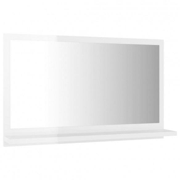 Miroir de salle de bain Blanc brillant 60x10,5x37 cm Aggloméré