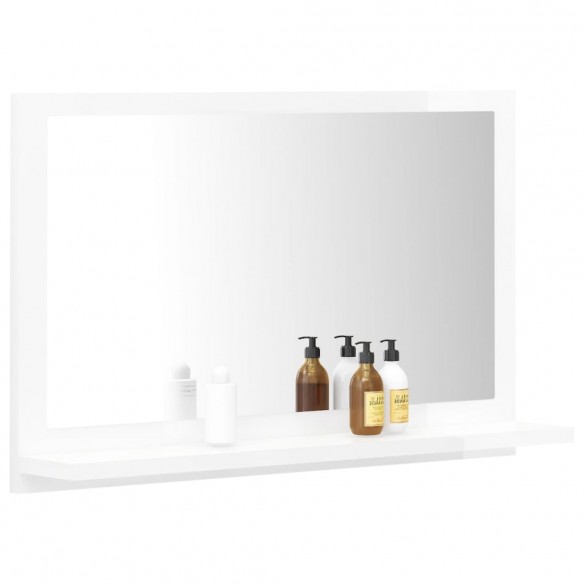 Miroir de salle de bain Blanc brillant 60x10,5x37 cm Aggloméré