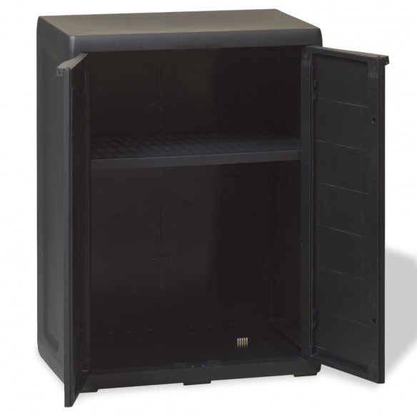 Armoire de rangement de jardin avec 1 étagère Noir