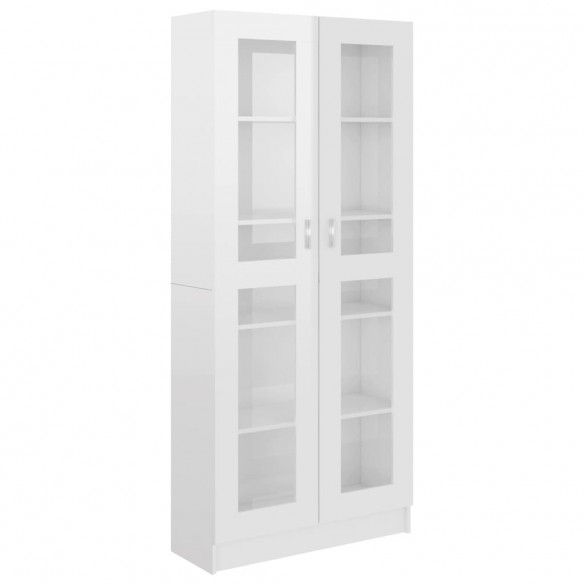 Armoire à vitrine Blanc brillant 82,5x30,5x185,5 cm Aggloméré