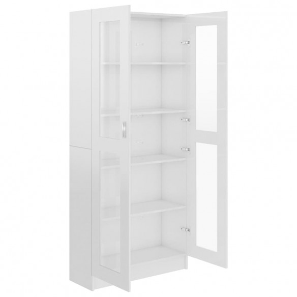 Armoire à vitrine Blanc brillant 82,5x30,5x185,5 cm Aggloméré