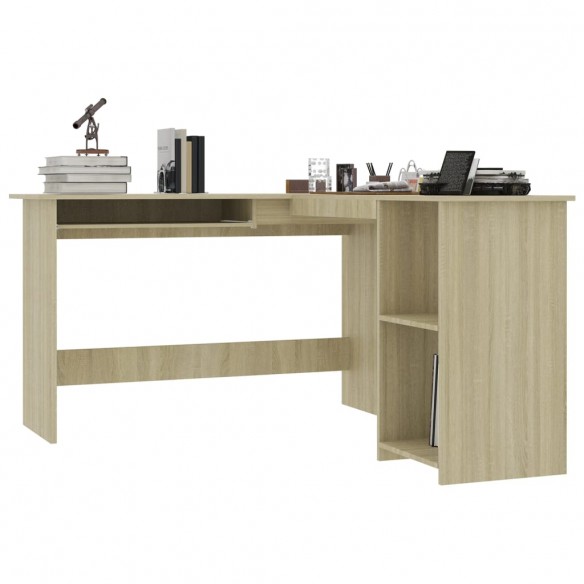 Bureau d'angle forme de L Chêne sonoma 120x140x75 cm Aggloméré