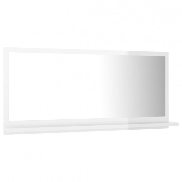 Miroir de salle de bain Blanc brillant 80x10,5x37 cm Aggloméré