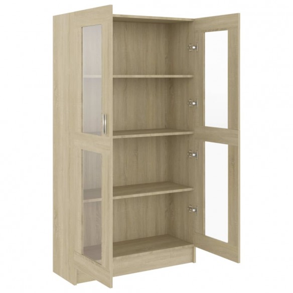 Armoire à vitrine Chêne sonoma 82,5x30,5x150 cm Aggloméré