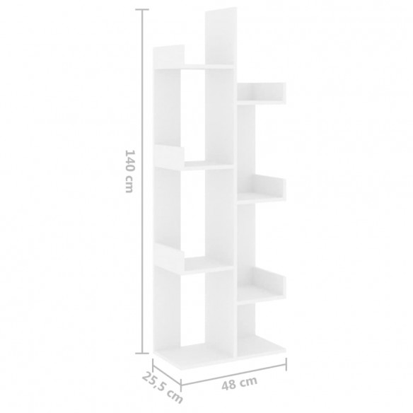 Bibliothèque Blanc 48x25,5x140 cm Aggloméré