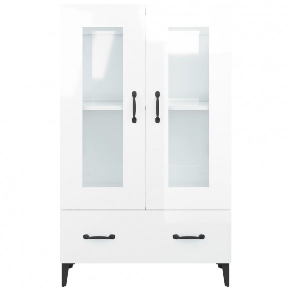 Buffet Blanc brillant 70x31x115 cm Bois d'ingénierie