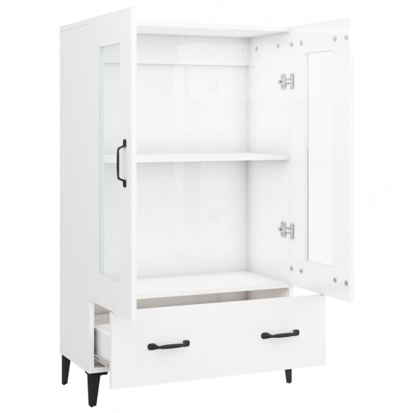 Buffet Blanc brillant 70x31x115 cm Bois d'ingénierie