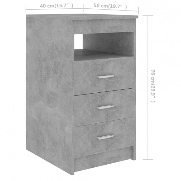 Bureau Gris béton 140x50x76 cm Aggloméré