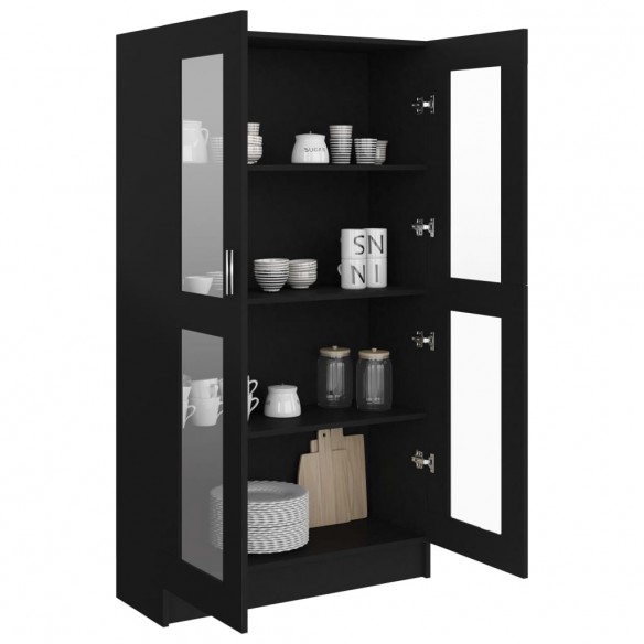 Armoire à vitrine Noir 82,5x30,5x150 cm Aggloméré