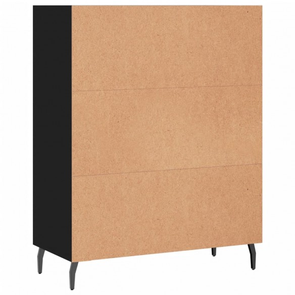 Armoire à étagères noir 69,5x32,5x90 cm bois d'ingénierie