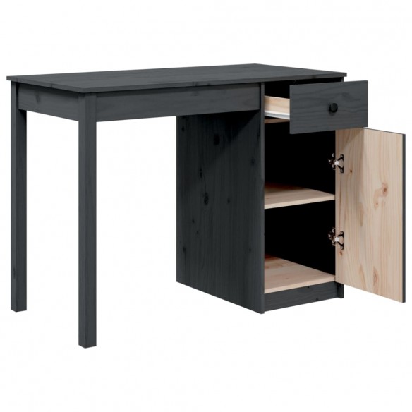 Bureau Gris 100x50x75 cm Bois massif de pin