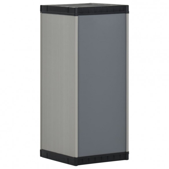 Armoire de rangement de jardin 1 étagère Gris/noir 35x40x85 cm