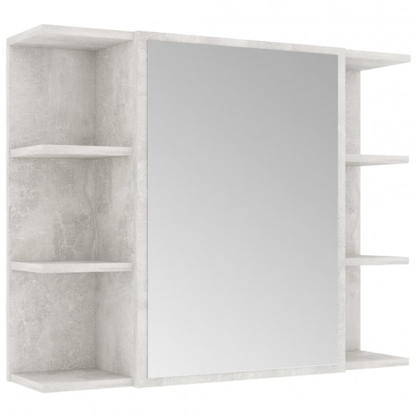 Armoire à miroir de bain Gris béton 80x20,5x64 cm Aggloméré