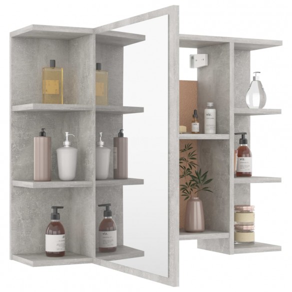 Armoire à miroir de bain Gris béton 80x20,5x64 cm Aggloméré