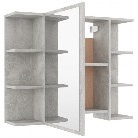 Armoire à miroir de bain Gris béton 80x20,5x64 cm Aggloméré