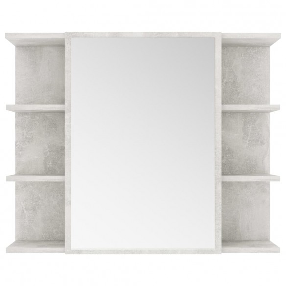 Armoire à miroir de bain Gris béton 80x20,5x64 cm Aggloméré