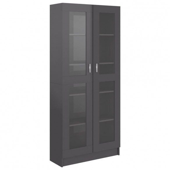 Armoire à vitrine Gris brillant 82,5x30,5x185,5 cm Aggloméré