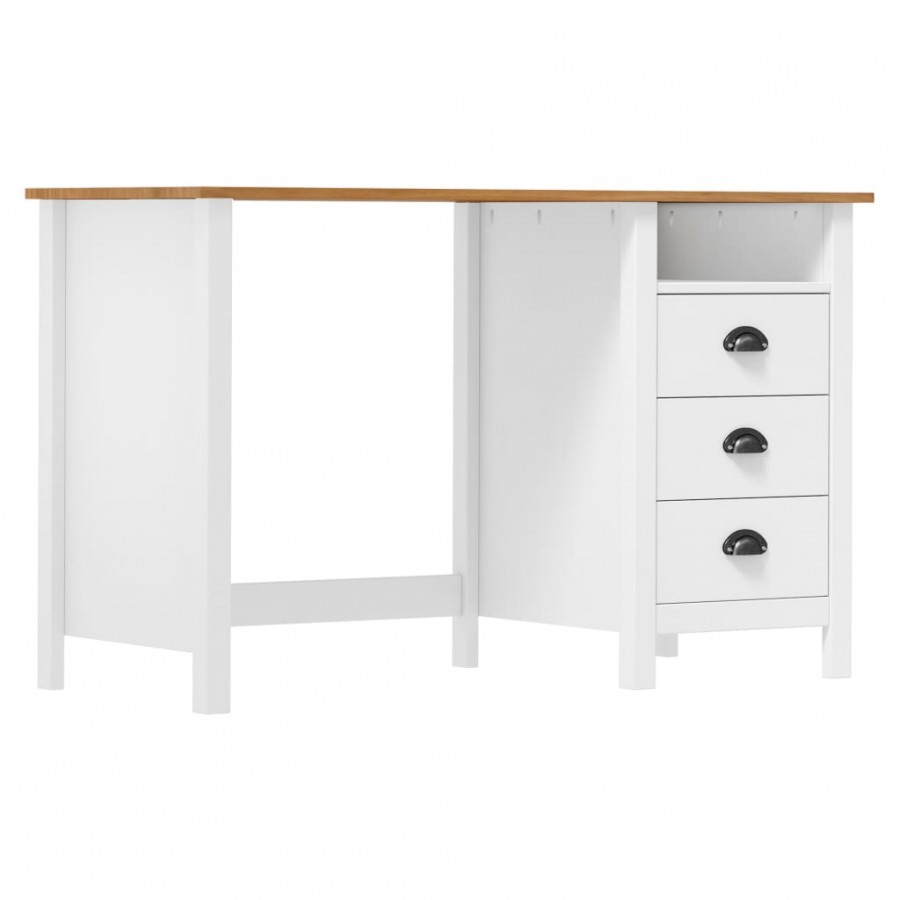 Bureau Hill avec 3 tiroirs 120x50x74 cm Pin solide