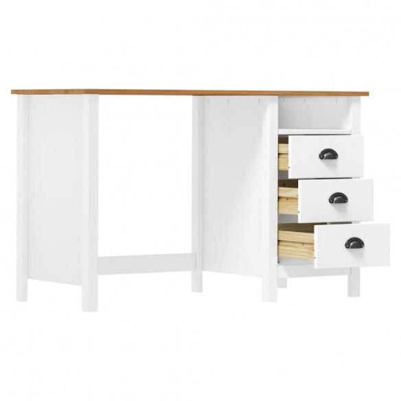 Bureau Hill avec 3 tiroirs 120x50x74 cm Pin solide