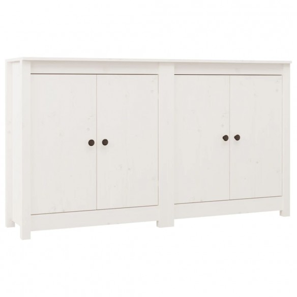 Buffets 2 pcs Blanc 70x35x80 cm Bois massif de pin