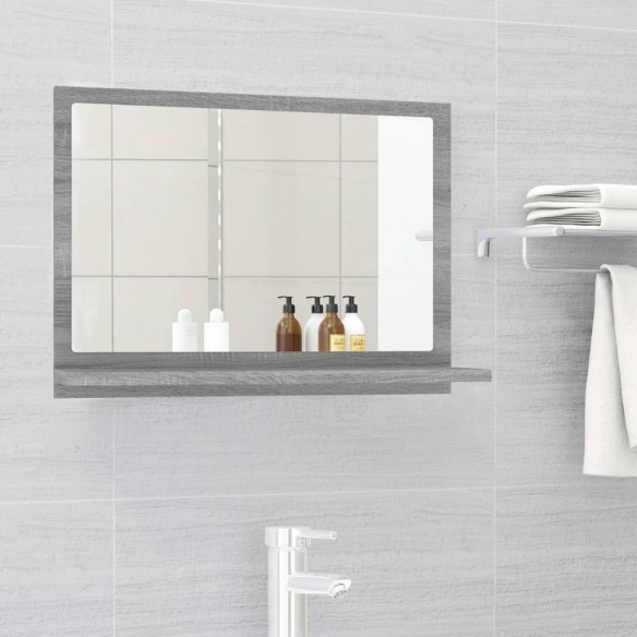 Miroir de bain Sonoma gris 60x10,5x37 cm Bois d'ingénierie