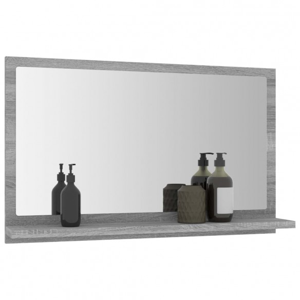 Miroir de bain Sonoma gris 60x10,5x37 cm Bois d'ingénierie