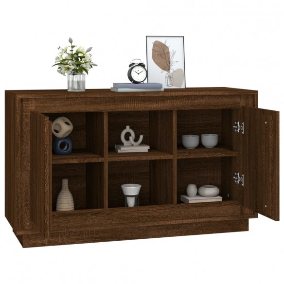 Buffet chêne marron 102x35x60 cm bois d'ingénierie