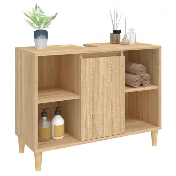 Meuble d'évier chêne sonoma 80x33x60 cm bois d'ingénierie