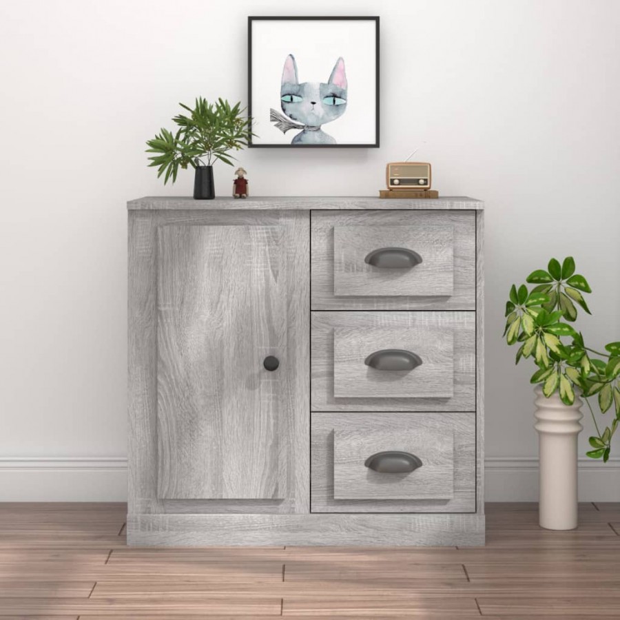 Buffet sonoma gris 70x35,5x67,5 cm bois d'ingénierie